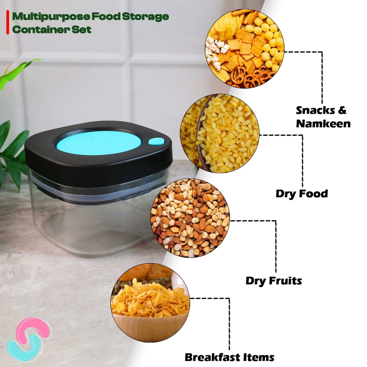 Supermom Airtight Kitchen Storage Containers – (2 Pc Set / 500 ml) signaturekarts