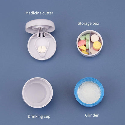 4-in-1 Medicine Cutter, Crusher, Storage Box for Pills Your Brand