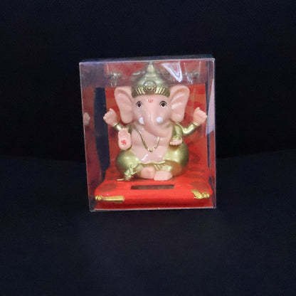 Decorative Medium Lord Ganesh Idol Decorative Statue with Solar-Powered Base (1 Pc) signaturekarts