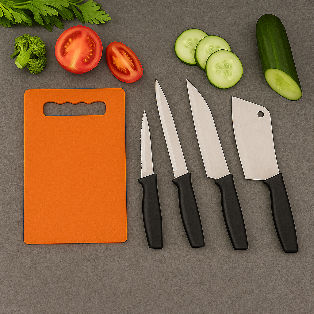 Chopping Board with Knife Set (Pack of 5) Signature kart