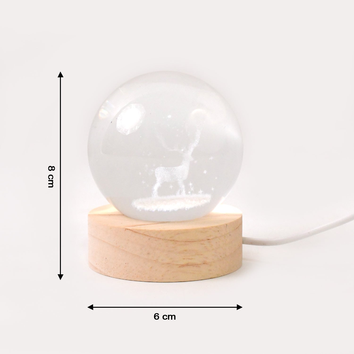 Crystal Ball Night Light Glass Ball Night Lamp with Wood Base Signature kart