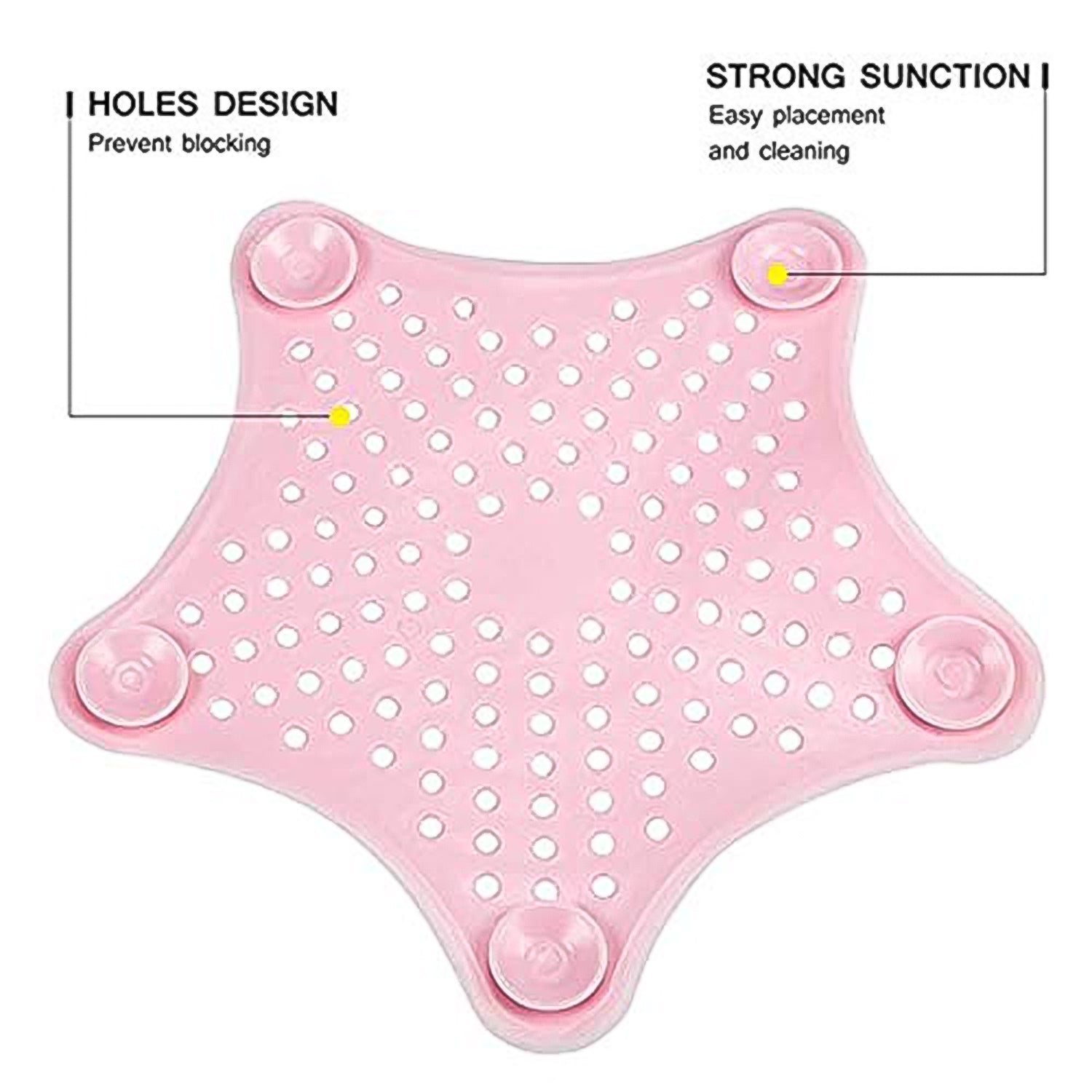 Baby Pink Silicone Star Shaped Sink Filter Bathroom Hair Catcher Drain Strainers Signature Kart