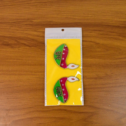 Shubh Labh Diya Shaped Wall Hangings (2 Pc) signaturekarts