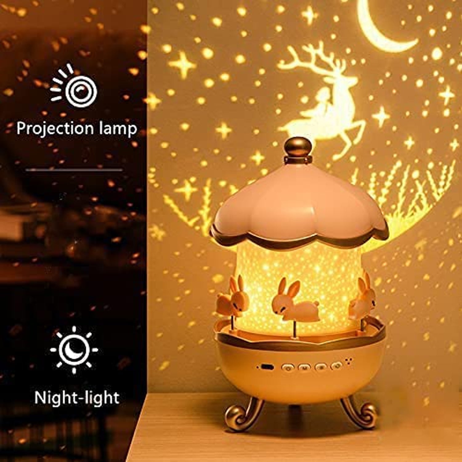 Bunny’s Carousel Rotating LED Night Light Signature kart