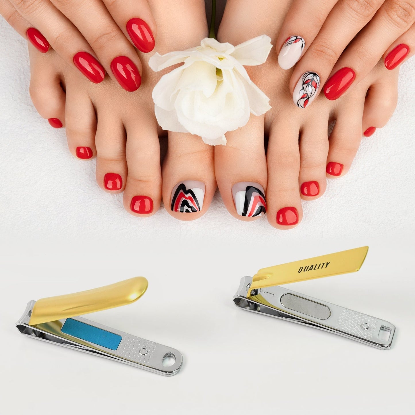 Stainless Steel Folding Portable Large Nail Clippers with Nail File (1 Pc / Mix Design) signaturekarts