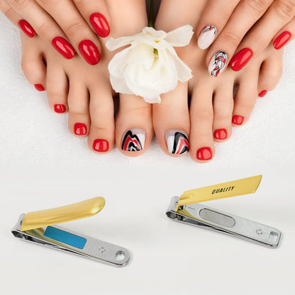 Stainless Steel Folding Portable Large Nail Clippers with Nail File (1 Pc / Mix Design) signaturekarts