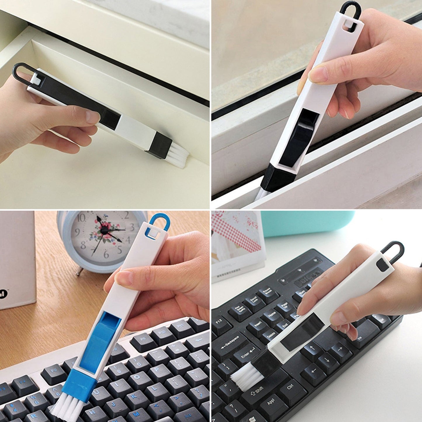 2 in 1 Multi-Function Plastic Window Slot Wardrobe Dust Removal Cleaning Brush signaturekarts