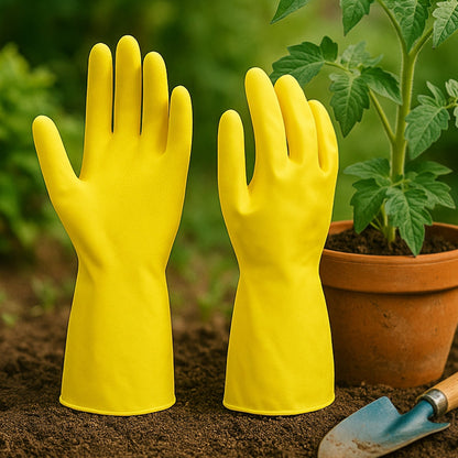 2 pair med yellow gloves For Cleaning Your Brand