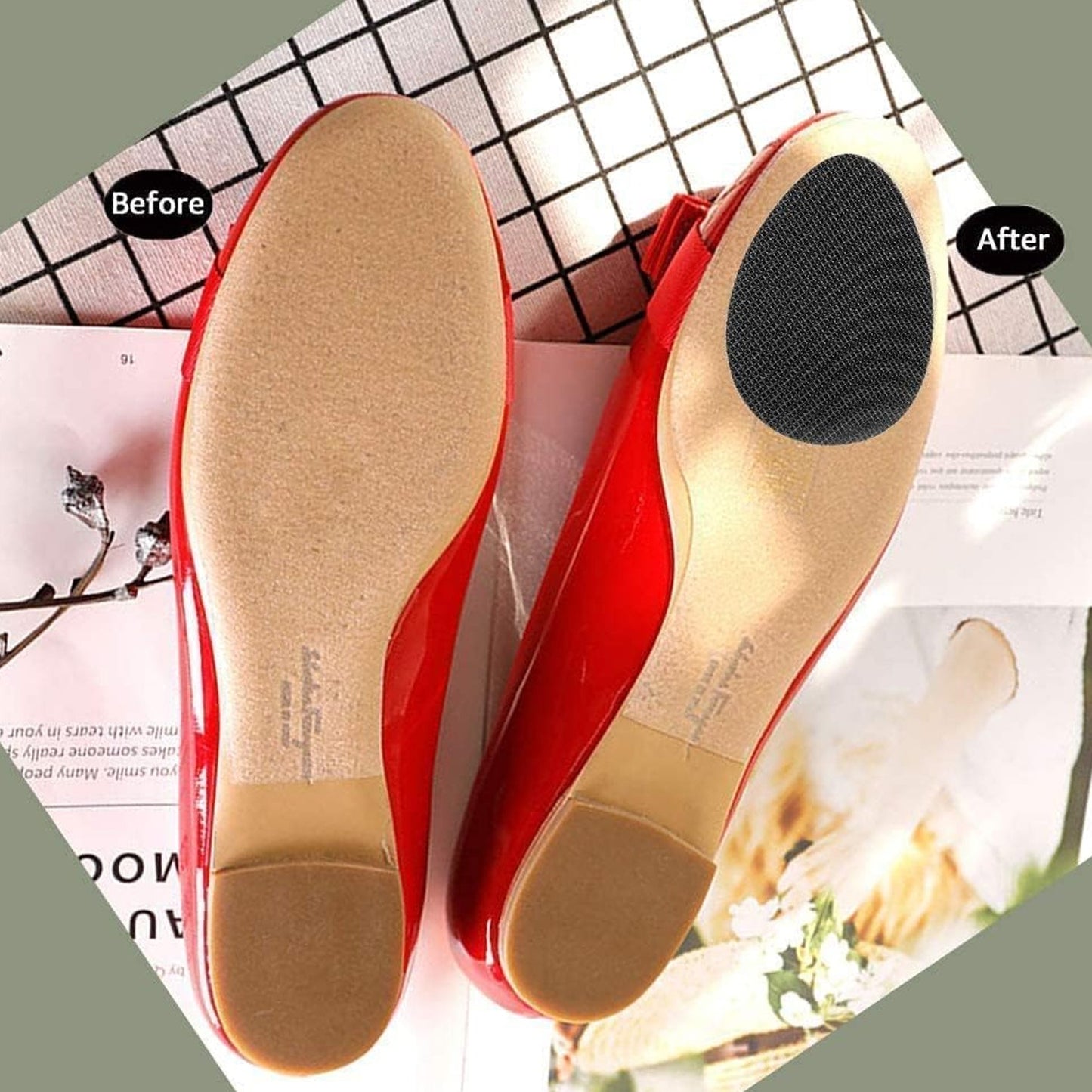 Non-Slip Shoe Pads, Rubber Shoe Sole Protector Pads,  for Ladies Shoes, High Heels signaturekarts