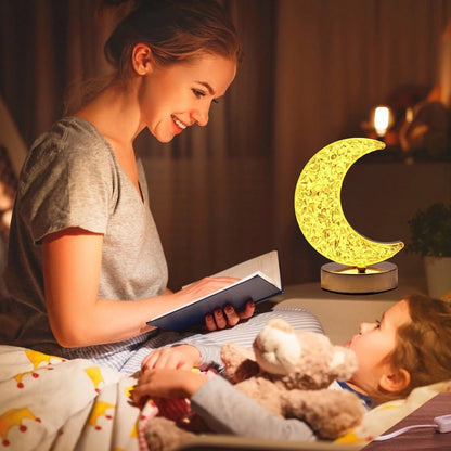 Moon Crystal Touch Table Lamp with 3 Color Dimmable USB Night Light signaturekarts