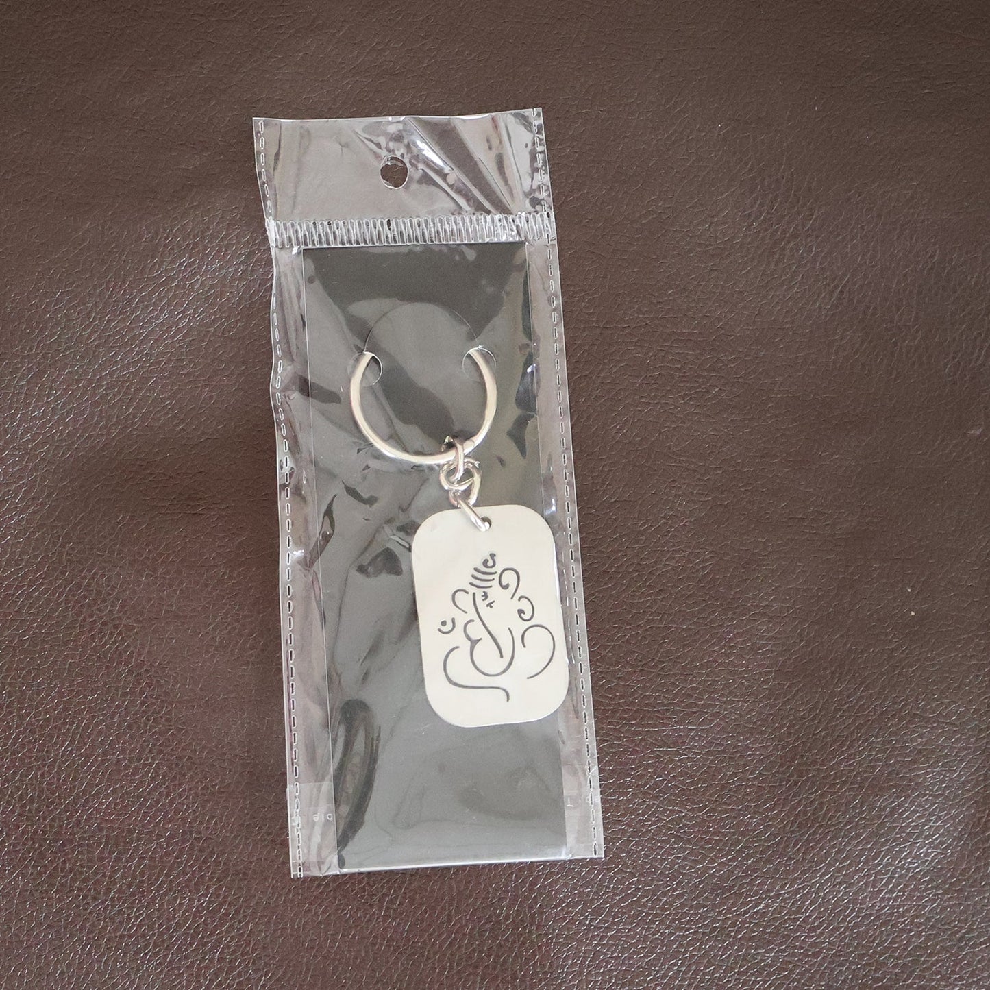Auspicious Ganesh Cut-Out Metal Keychain - (1 Pc) signaturekarts
