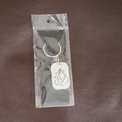 Auspicious Ganesh Cut-Out Metal Keychain - (1 Pc) signaturekarts