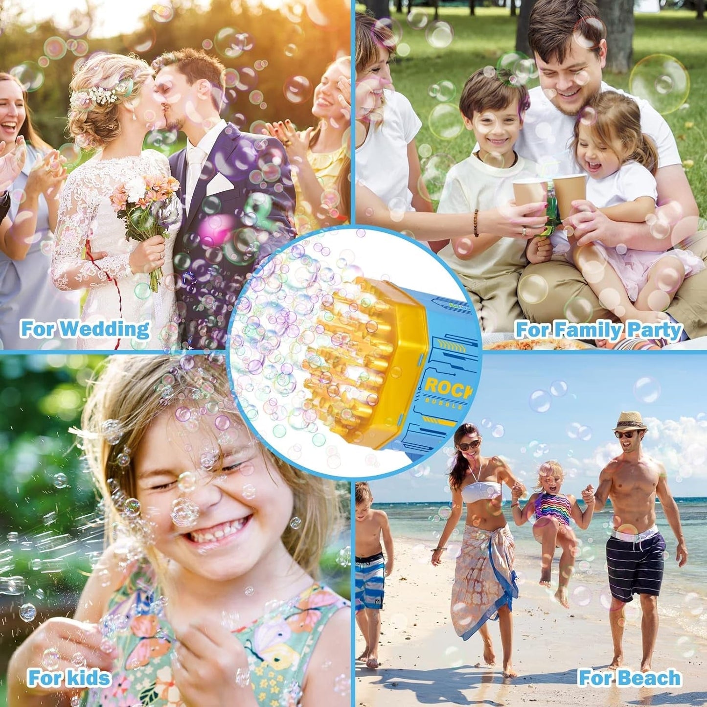 69 Holes Big Rechargeable Bubble Gun Powerful Machine Toy for Kids and Adults signaturekarts