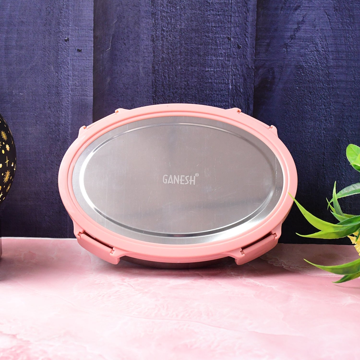 Ganesh Classy 2-Piece Stainless Steel Lunch Box Set Signature kart