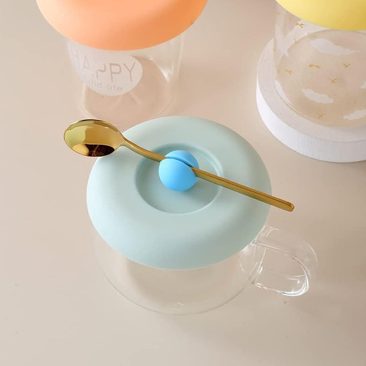 Cup/Mug Lid Dust Proof Silicone Rubber Airtight Seal (Lid Only, 1 Pc) Signaturekarts