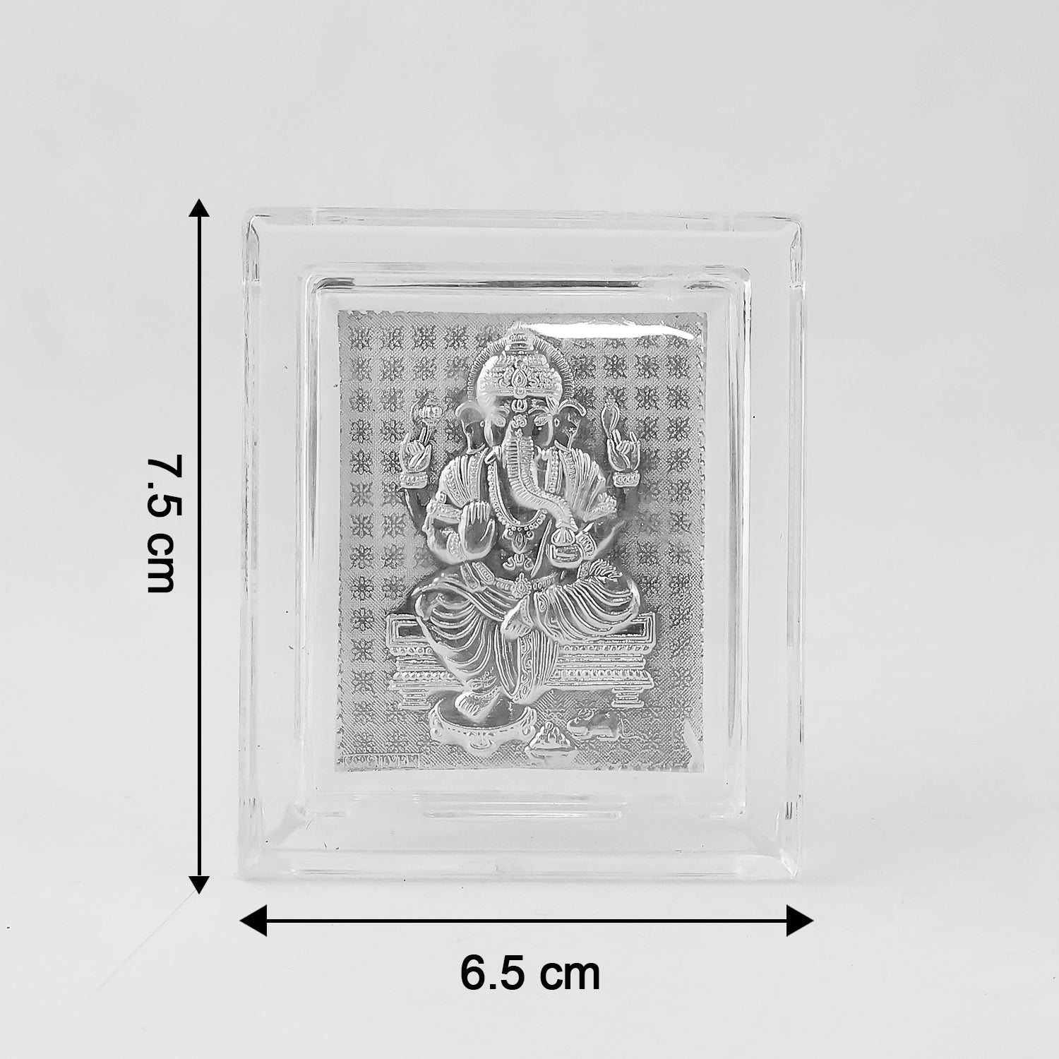 Embossed Silver-Plated Lord Ganesha Photo Frame  (1 Pc) signaturekarts