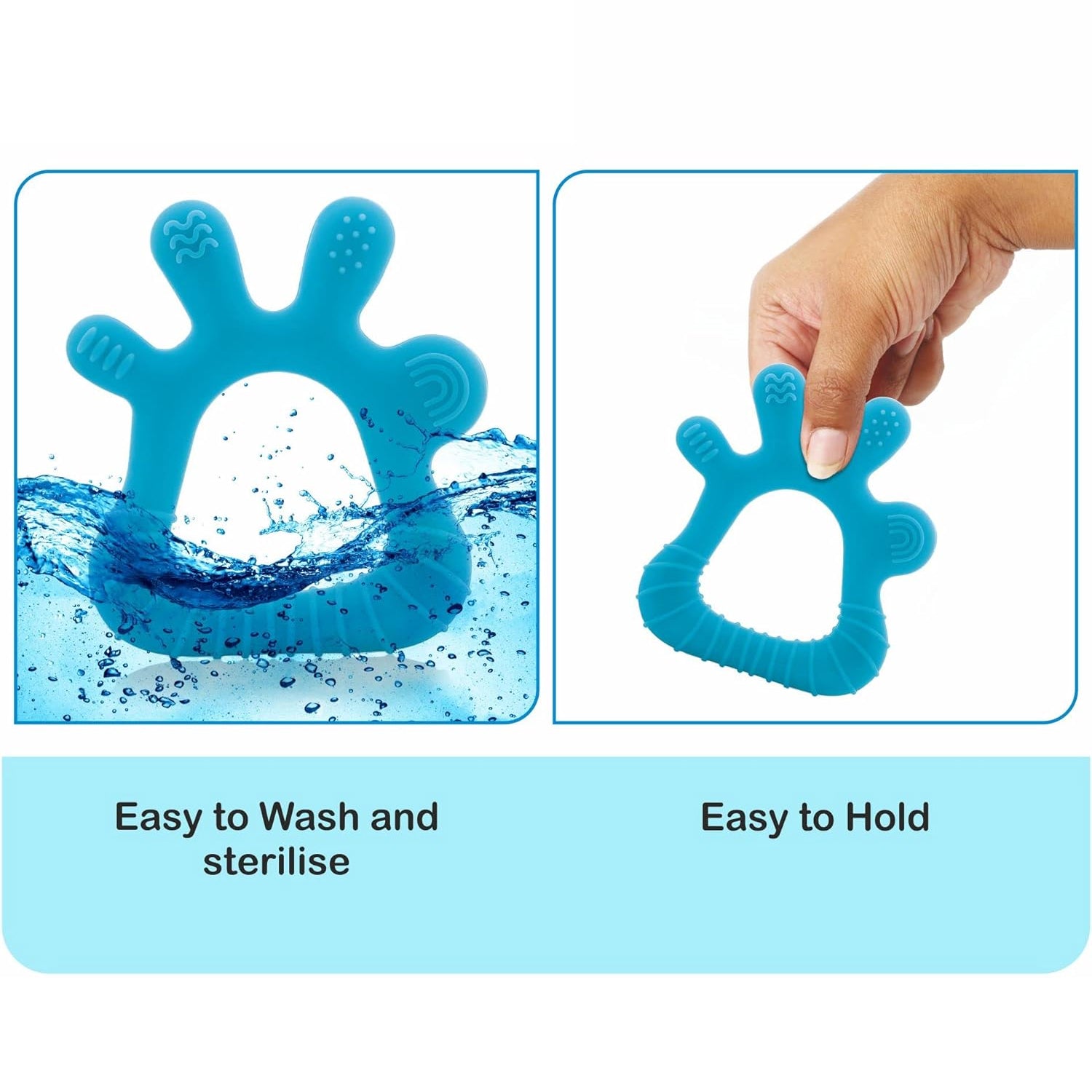 Silicone Baby Teether Pack of 1 (Mix Design & Color) Signaturekarts