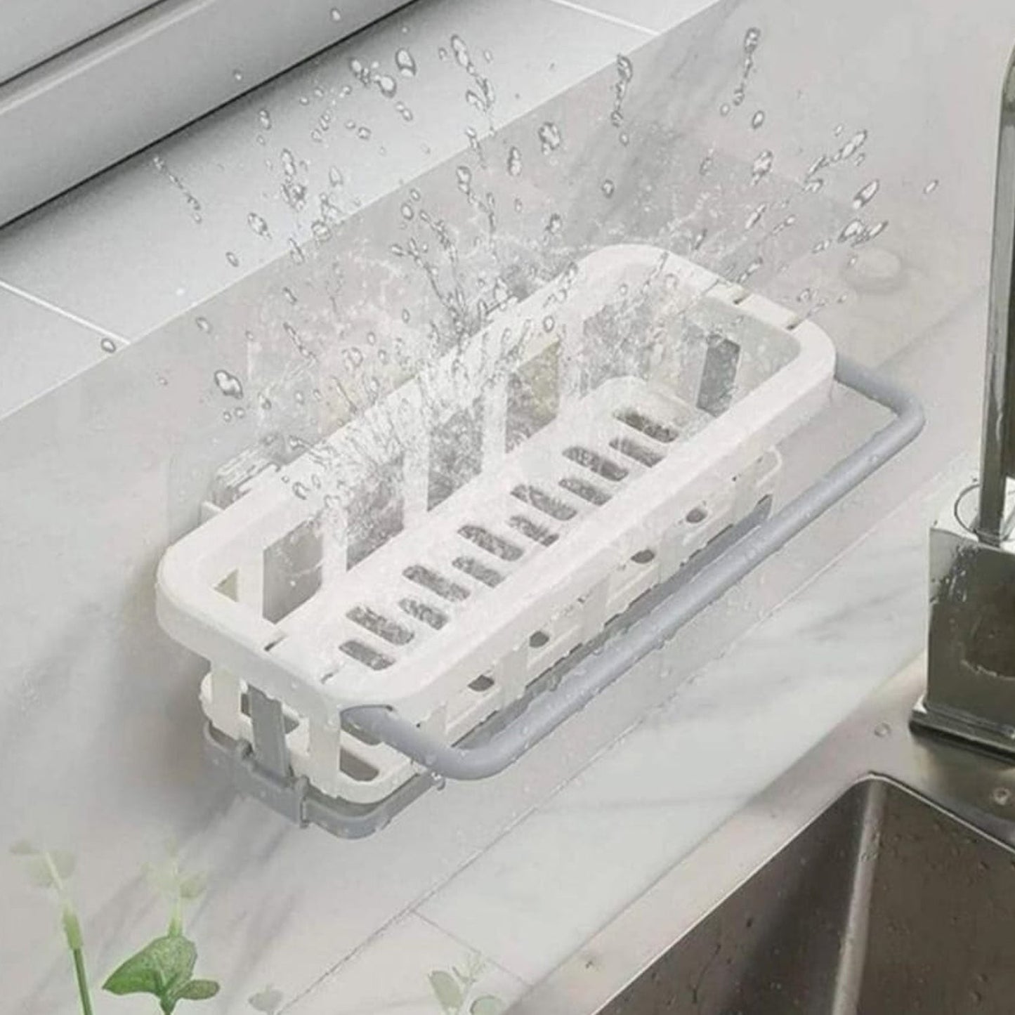 Hanging Drain Rack & Sponge Holder Basket for Kitchen Sink Storage signaturekarts