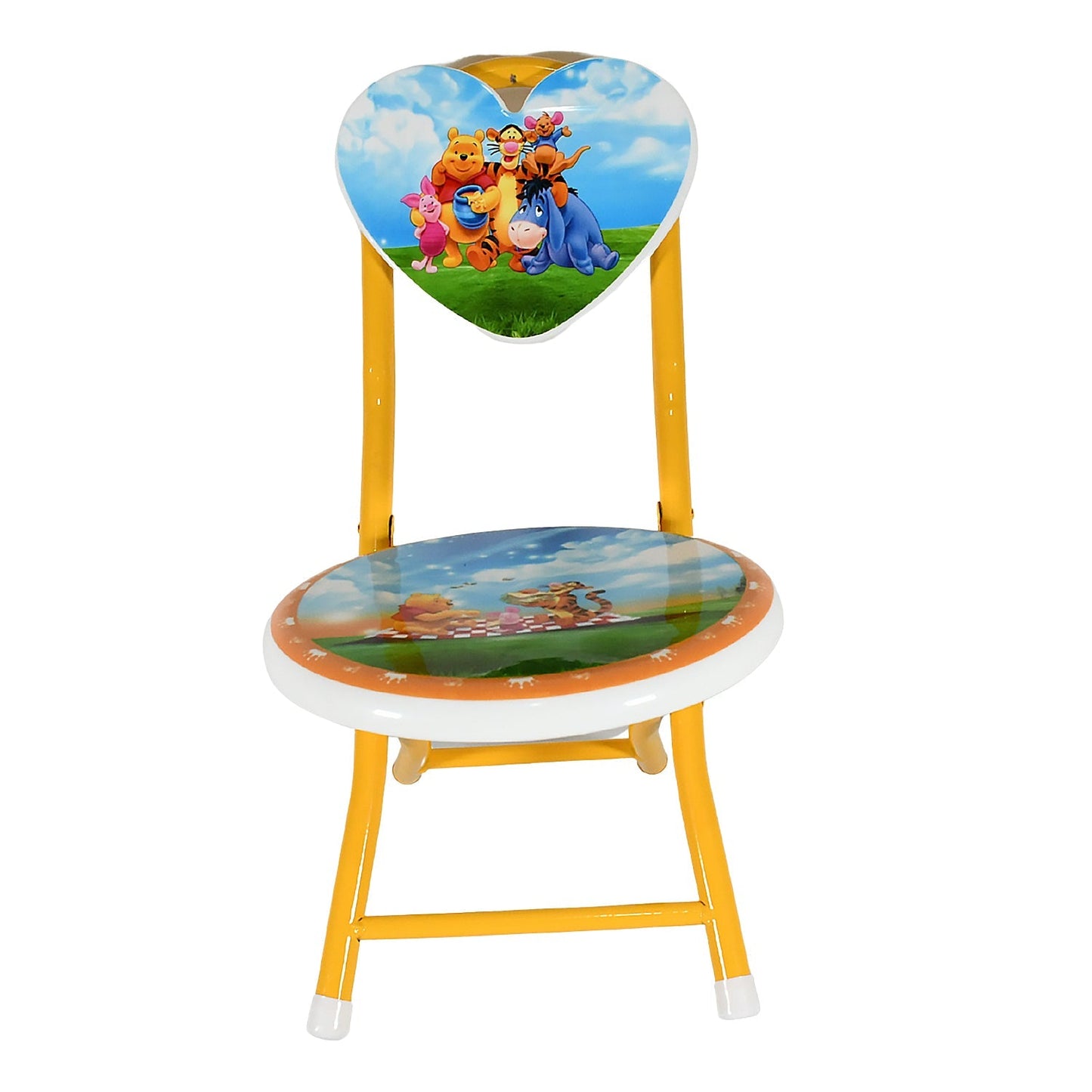 Heart Shape Cartoon Printed Foldable Kids Chair for Playrooms & Camping (1 Pc) signaturekarts