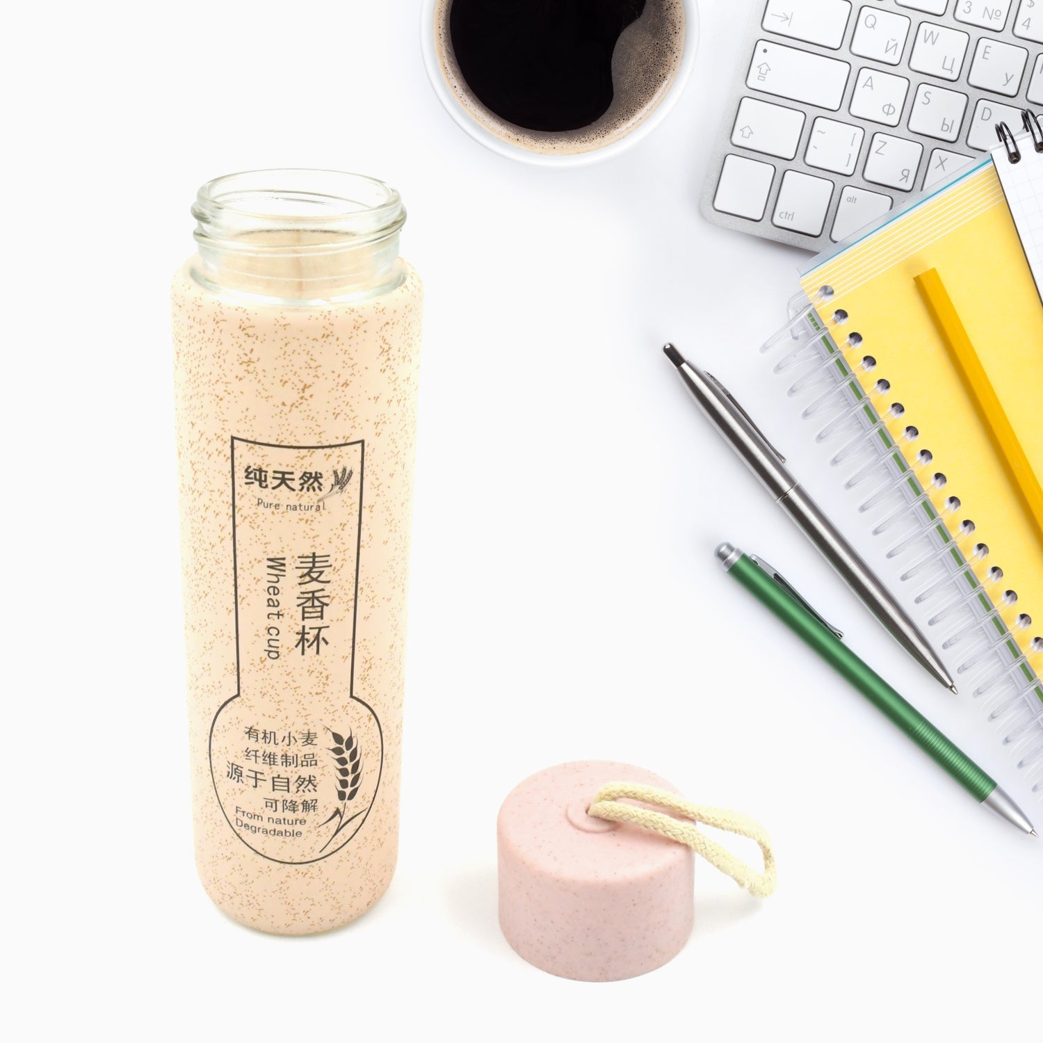 350ml Leak Proof Glass Water Bottle - Hot & Cold, BPA Free, Travel signaturekarts