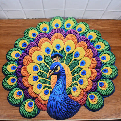 Peacock Design Anti-Slip Floor Mat - (1 Pc) signaturekarts