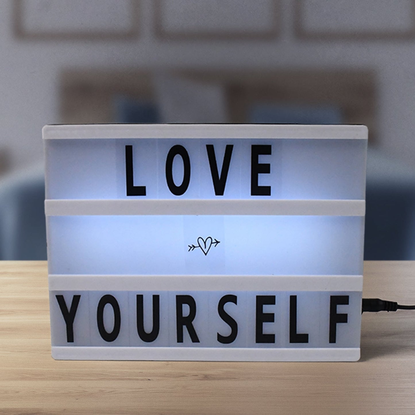 Black Mini A6 Magnetic Cinematic Light Box with 82 Characters and 10 Emojis (1 Set) Signaturekarts