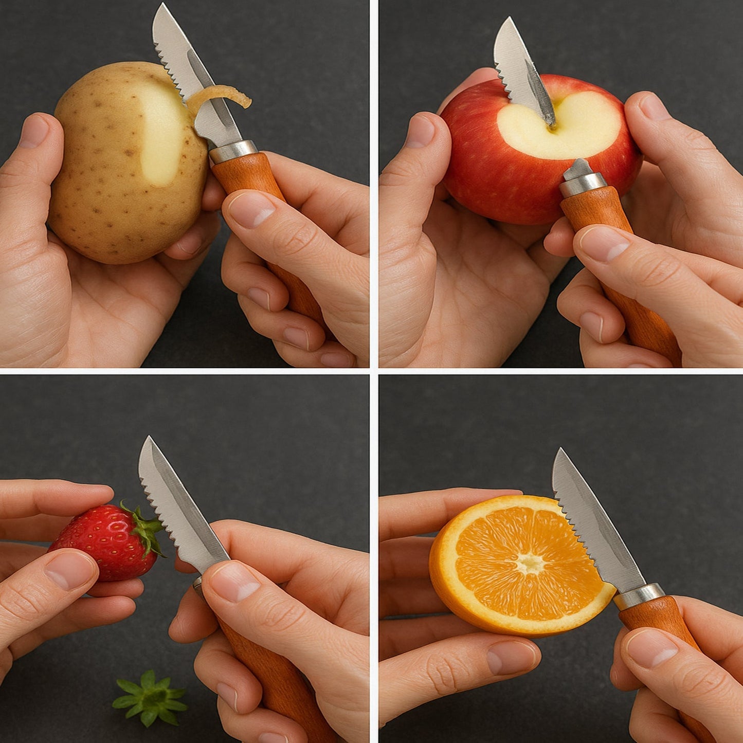 Wooden Handle and Stainless Steel Vegetable Peeler Signature Kart