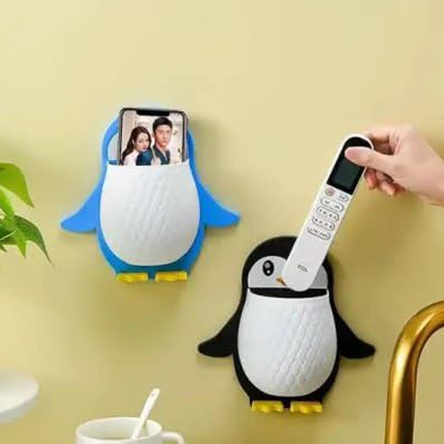 Penguin Storage Box, Wall Nightstand, Office Plastic Wall Mount signaturekarts