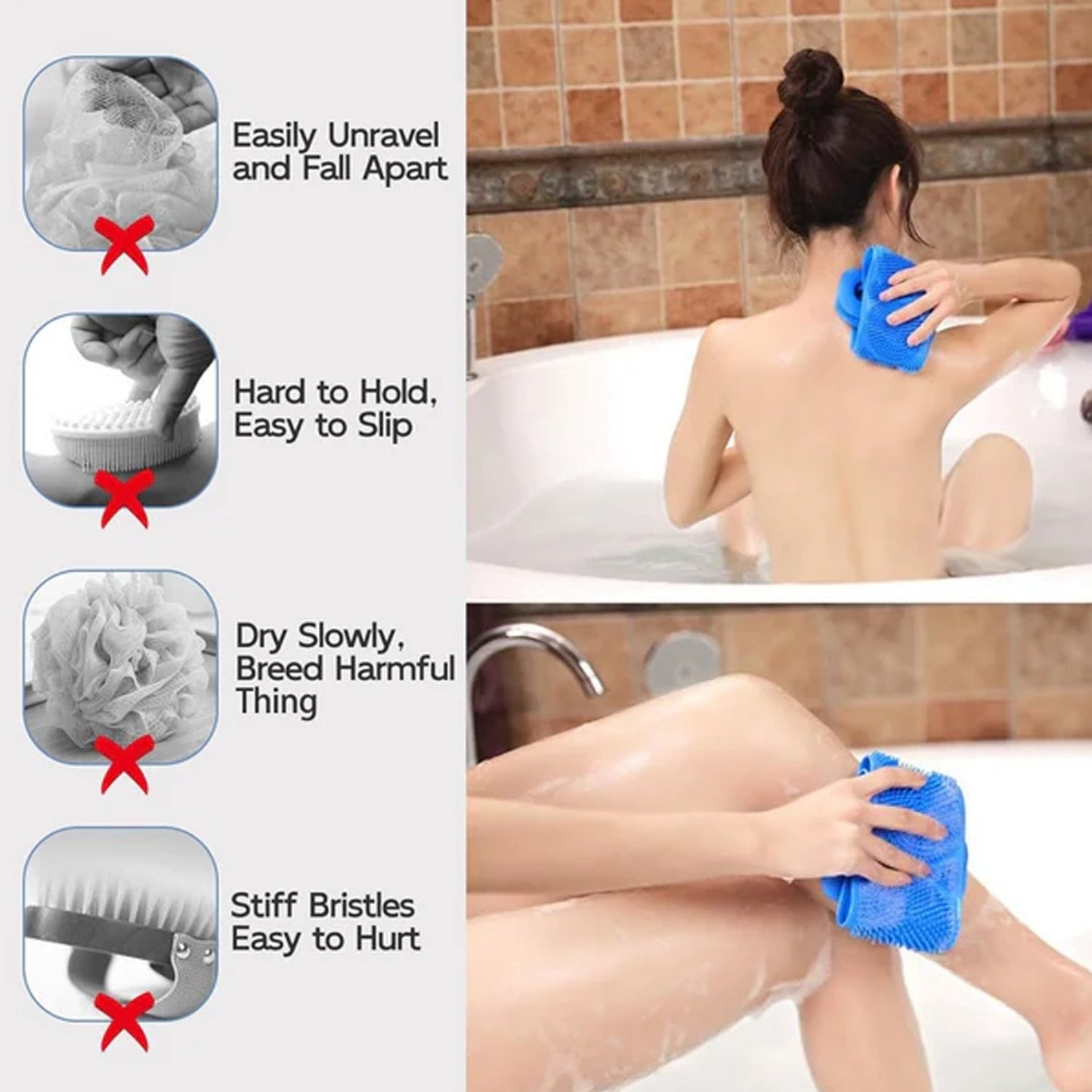 Premium Silicone Back Scrubber Belt – Body Exfoliating Bath Brush The Morsignaturekarts