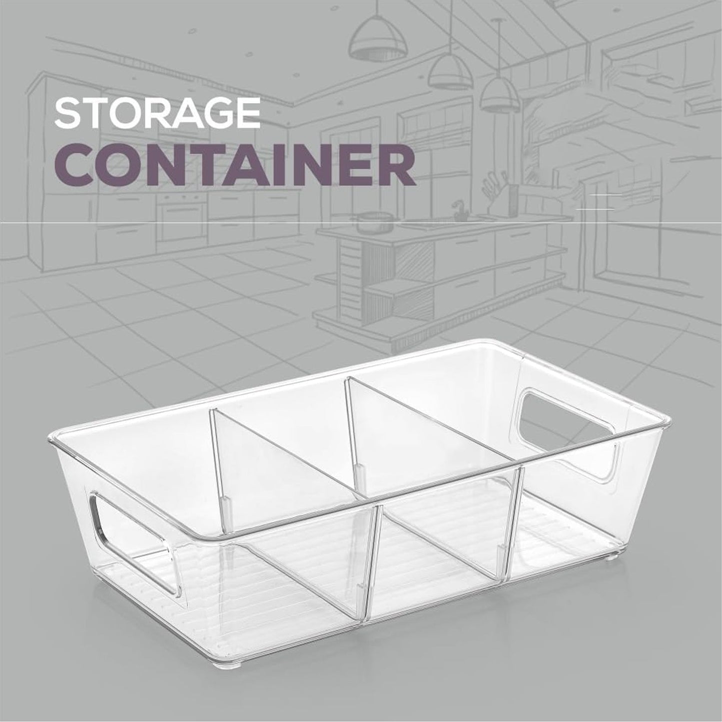 Plastic Refrigerator Organizer Bins, 1 Stackable Fridge Organizers with Handle, Clear Organizing Food Fruit Vegetables Pantry Storage Bins for Freezer kitchen Cabinet Organization and Storage (1 Pc Mix Color) signaturekarts