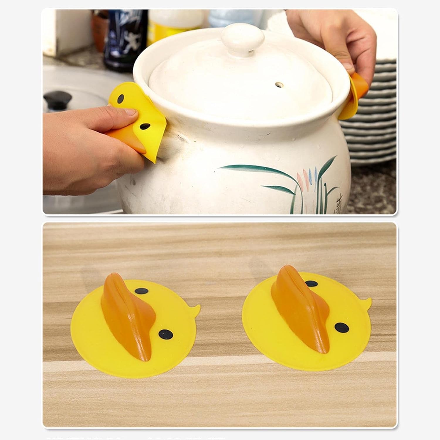 Cute Duck Shape Silicone Hot Pot Holder (2 Pc) The Morsignaturekarts
