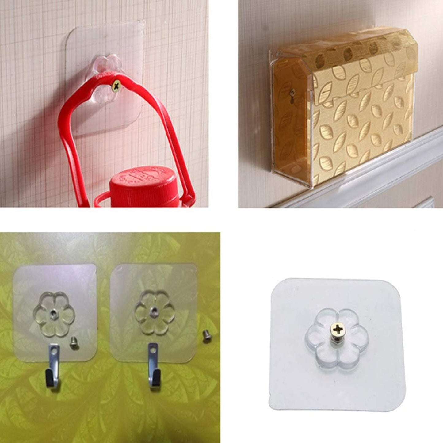 Self Adhesive Hooks Sticker | Screw Nut and Bolt Type (4 Pcs Set) Signaturekarts