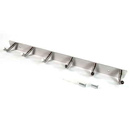 Stainless Steel Wall Mounted Coat 6 Hook Rack (32x3 / 1Pc) Signature kart