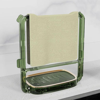 2-in-1 Self-Adhesive Towel Hanger & Soap Holder Stand (1 Pc) Signature Kart