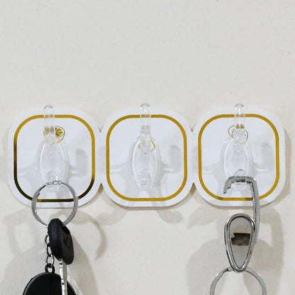 TRANSPARENT ADHESIVE WALL HOOK (6 PCS SET) signaturekarts