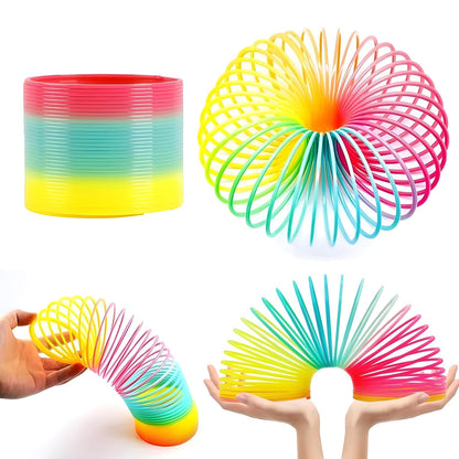 Rainbow Slinky Spring Toy – Compact Fun Toy for Kids & Adults, Gift-Friendly signaturekarts