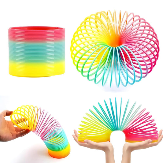 Rainbow Slinky Spring Toy – Compact Fun Toy for Kids & Adults, Gift-Friendly signaturekarts