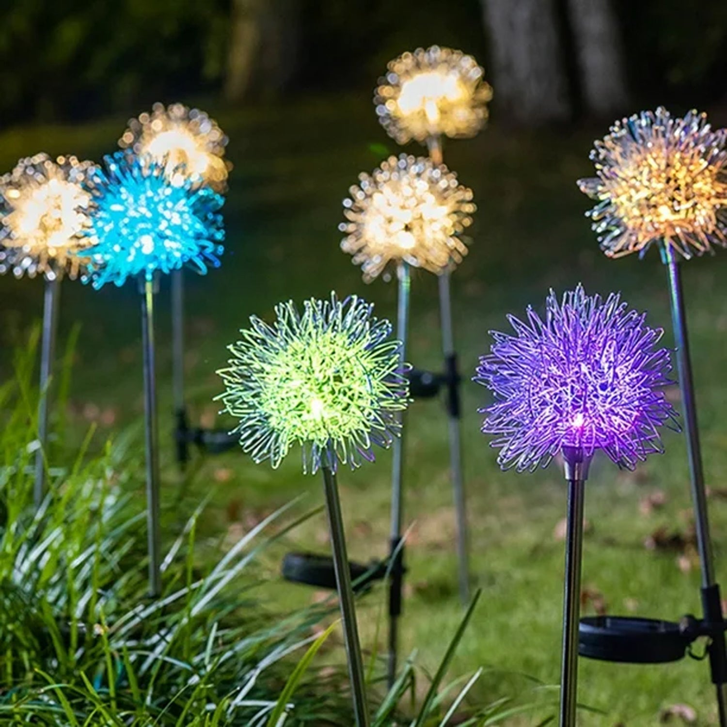 Solar Powered Dandelion Garden Lights (2 Pc) Signature Kart