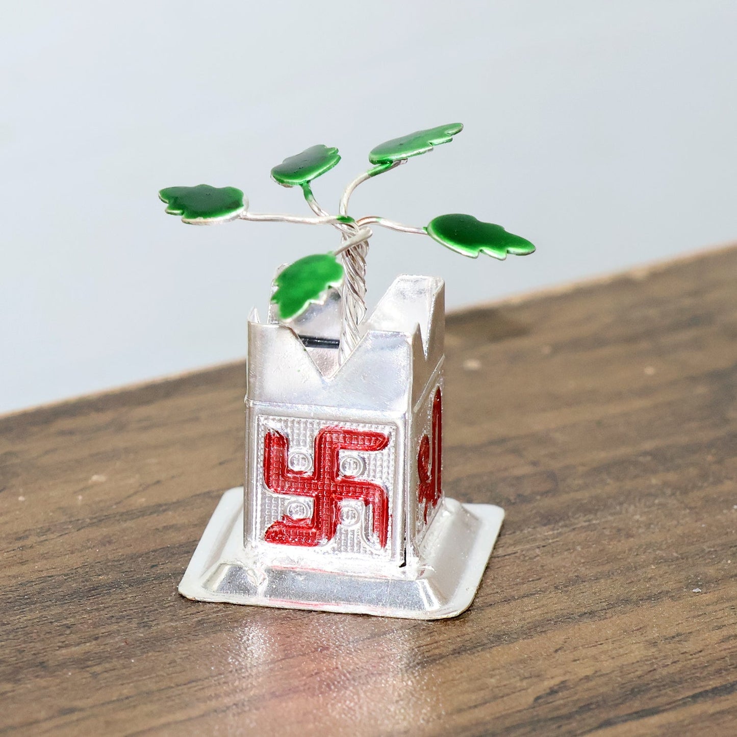 Tulsi Plant Miniature Idol with Mandir Kalash Base - (1 Pc) signaturekarts