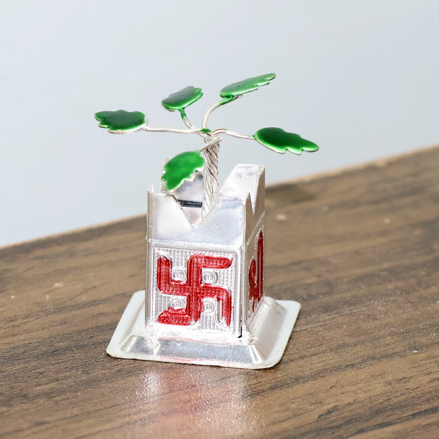 Tulsi Plant Miniature Idol with Mandir Kalash Base - (1 Pc) signaturekarts