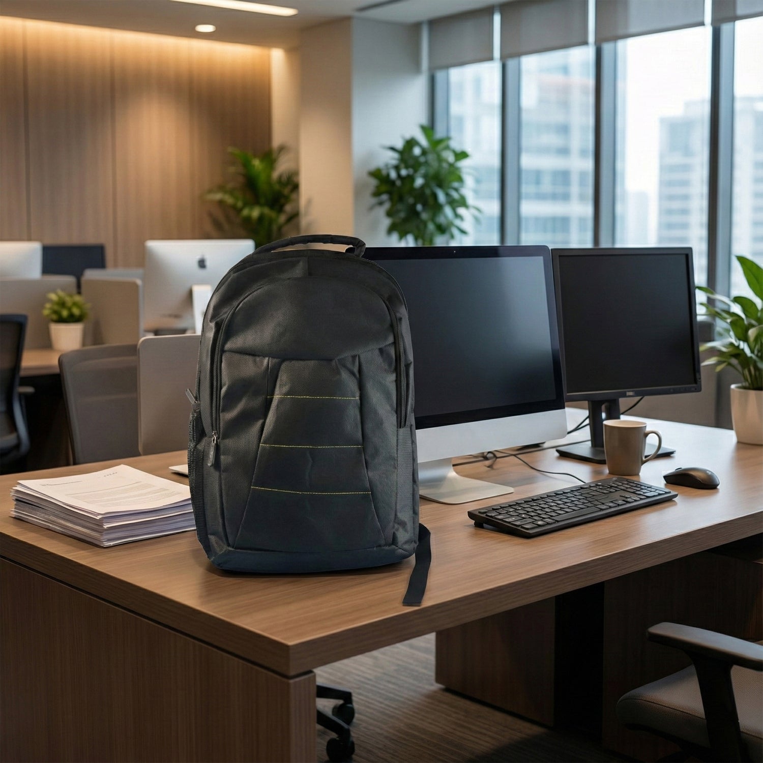 Lightweight Water-Resistant Laptop Bag with Pockets & Adjustable Strap Your Brand