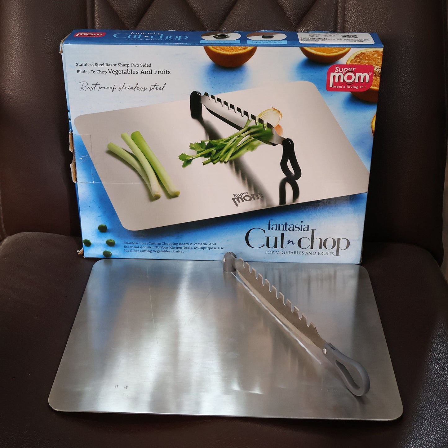 Supermom Stainless Steel Multifunctional Cut & Chop Vegetable Slicer Tool (1 Pc) signaturekarts
