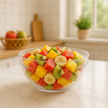 Transparent Idli Mixing & Serving Bowl | Textured Plastic Kitchen Bowl (1 Pc) signaturekarts