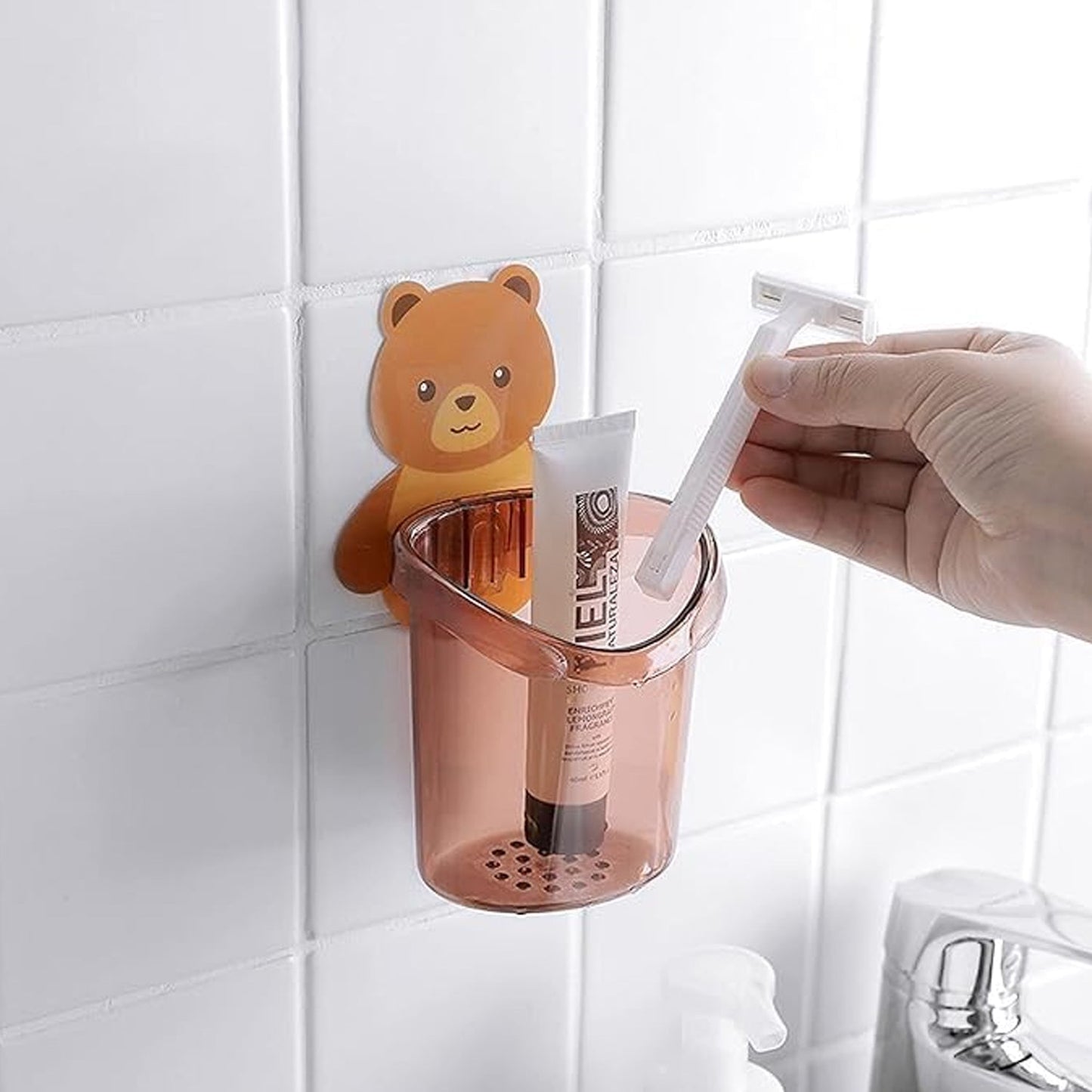Cute Teddy Bear Toothbrush Holder for Kids (3 Pc Set) The Morsignaturekarts
