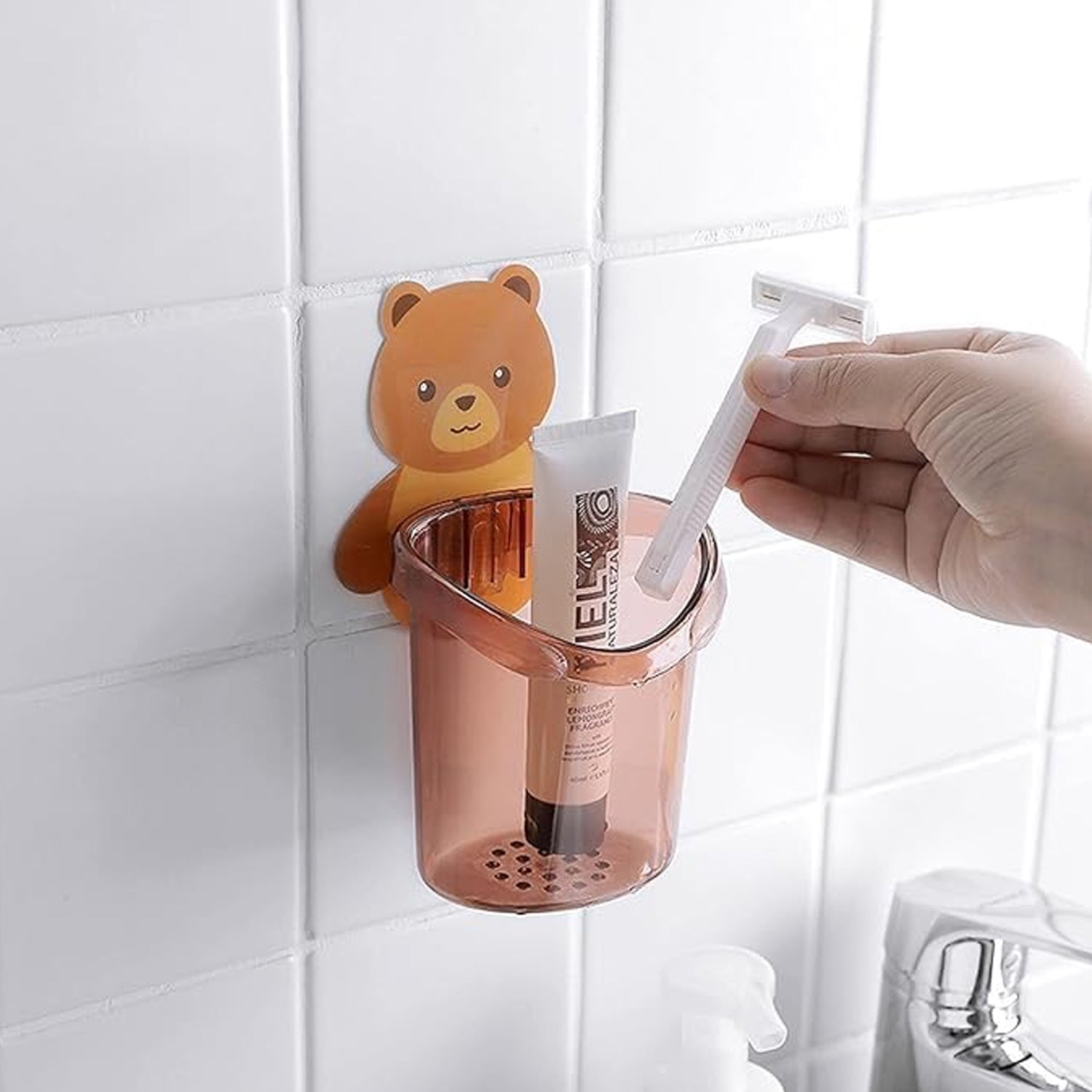 Cute Teddy Bear Toothbrush Holder for Kids (3 Pc Set) The Morsignaturekarts