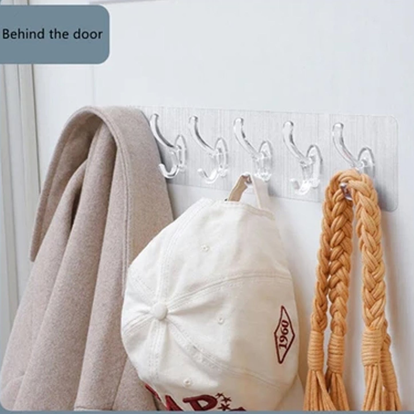Adhesive Golden &  Transparent Heavy Duty Wall Hook Signaturekarts