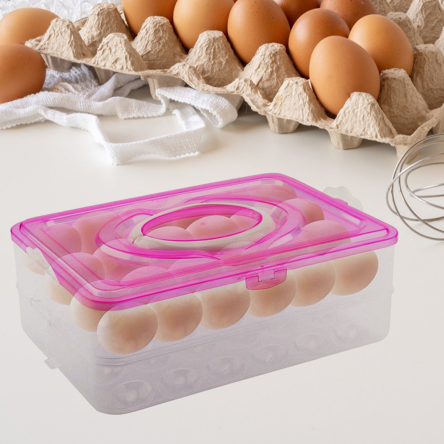 Double Layer 24 Grid Egg Storage Box for Egg Storage Container Your Brand