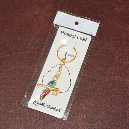 Krishna Flute with Peacock Feather Design Keychain (1 Pc) signaturekarts