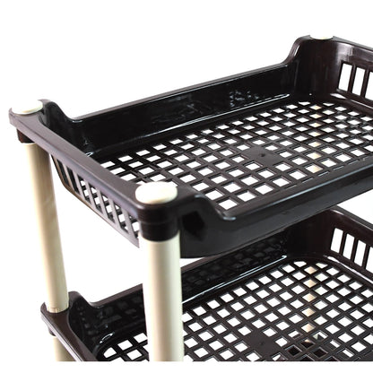 Apex Small Multiuse Plastic Storage Rack Organizer 3-Tier Signature kart