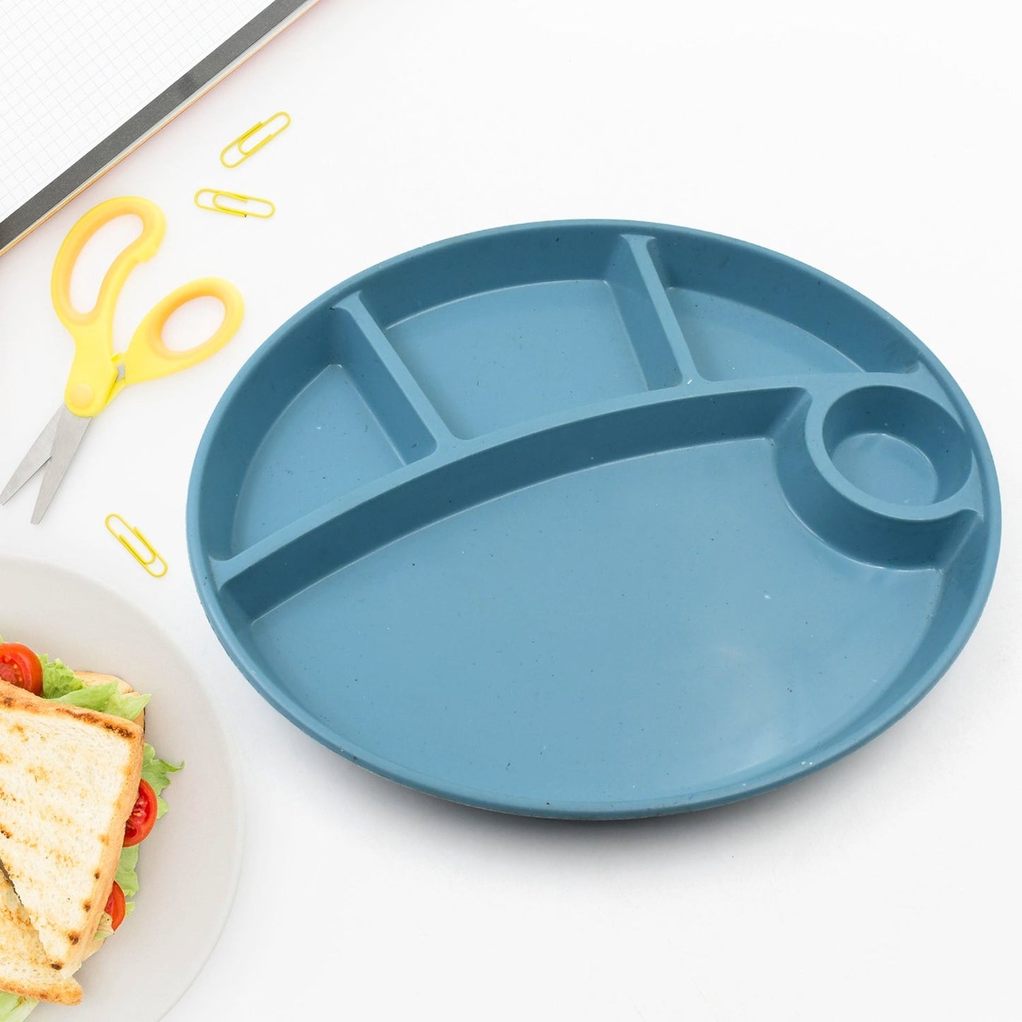 Biodegradable 5-Compartment Food Plate for Kids, BPA-Free (1 Pc) signaturekarts